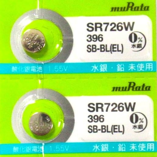 Amazon | 2個 murata 村田製作所 SR726W 396 日本製 ボタン電池 1.55V